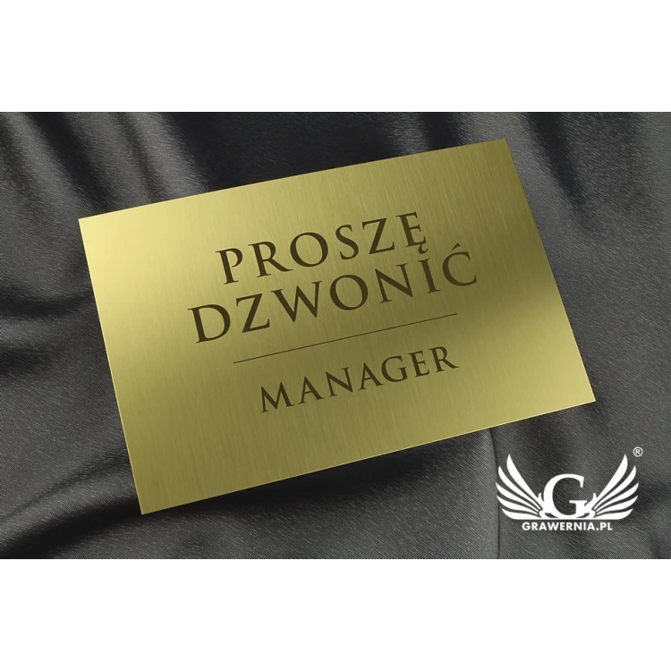 Tabliczka informacyjna - mosiądz szczotkowany z lakierem - M010 - wym. 200x130mm