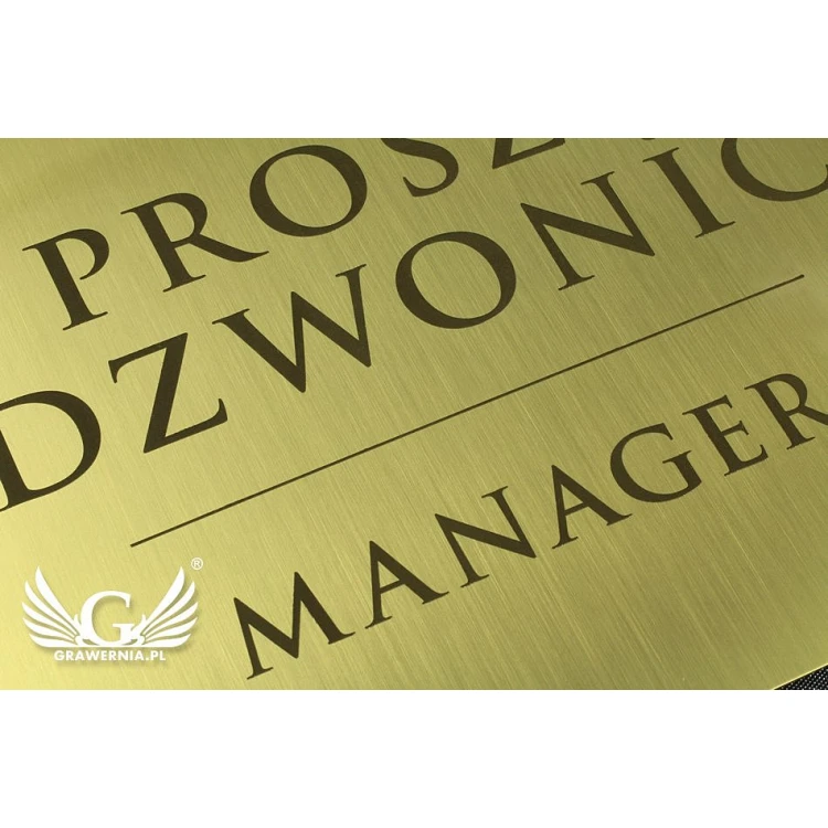 Tabliczka informacyjna - mosiądz szczotkowany z lakierem - M010 - wym. 200x130mm