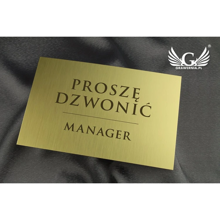 Tabliczka informacyjna - mosiądz szczotkowany z lakierem - M010 - wym. 200x130mm