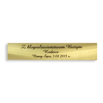 Tabliczka mosiężna z dedykacją - M006 - wym. 100x20mm