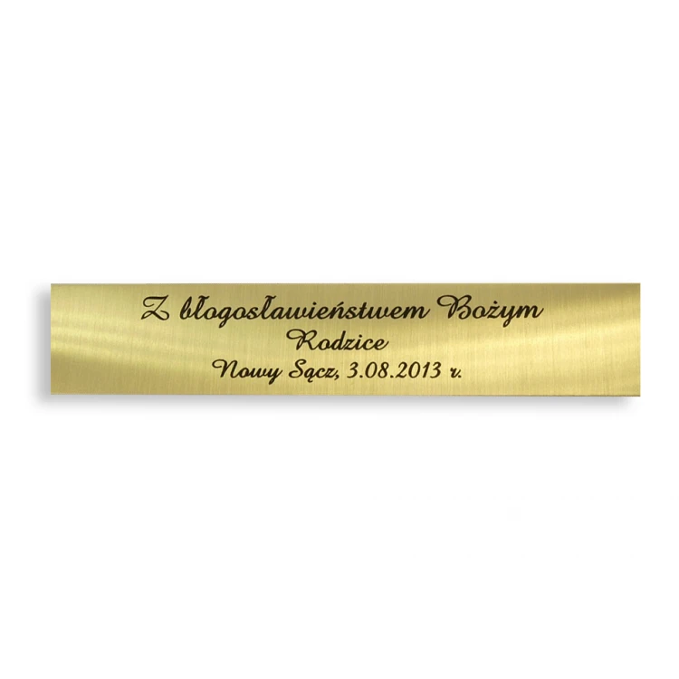 Tabliczka mosiężna z dedykacją - M006 - wym. 100x20mm