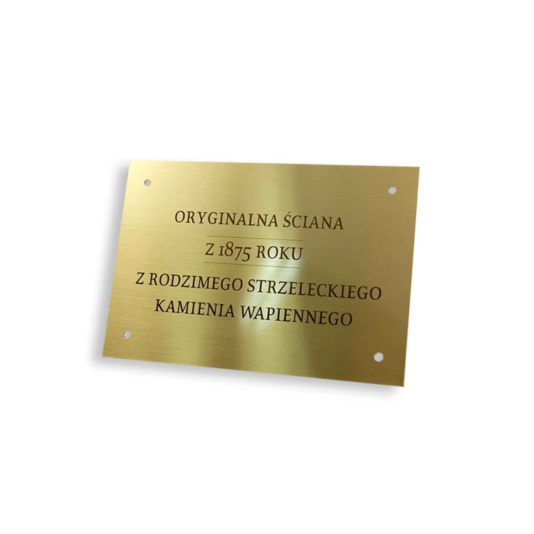 Tabliczka pamiątkowa - mosiądz szczotkowany z lakierem - M011 - wym. 130x90mm