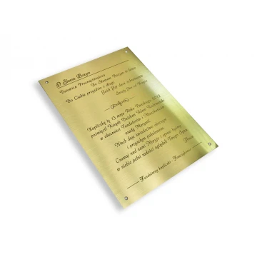 Tabliczka mosiężna z dedykacją - M005 - wym. 165x120mm