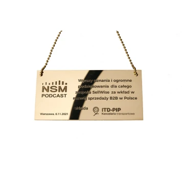 Tabliczka mosiężna z dedykacją - M013 - mosiądz surowy, polerowany 2mm - wym. 112x55mm