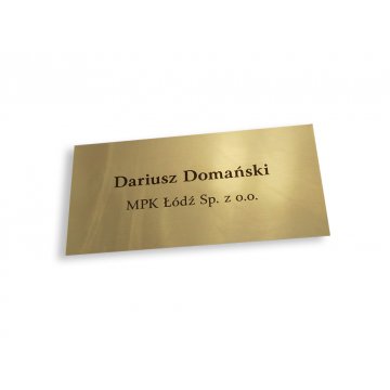 Tabliczka mosiężna z dowolną treścią - M009 - wym. 80x40mm