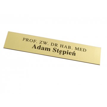 Tabliczka mosiężna z personalizacją - M007 - wym. 100x20mm