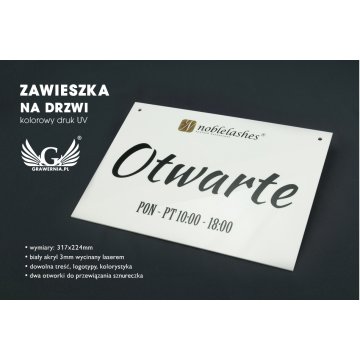 Tabliczka na drzwi otwarte/zamknięte - wymiary: 317x224mm - kolorowy druk UV - TAB059