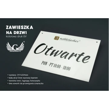 Tabliczka na drzwi otwarte/zamknięte - wymiary: 317x224mm - kolorowy druk UV - TAB059