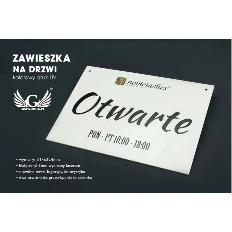 Tabliczka na drzwi otwarte/zamknięte - wymiary: 317x224mm - kolorowy druk UV - TAB059