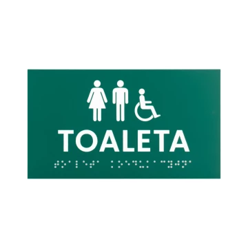 Tabliczka na drzwi toalety z laminatu grawerskiego z pismem Braille'a - wym. 160x90mm - TT052