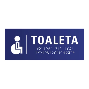 Tabliczka na drzwi toalety z laminatu grawerskiego z pismem Braille'a - wym. 200x80mm - TT054
