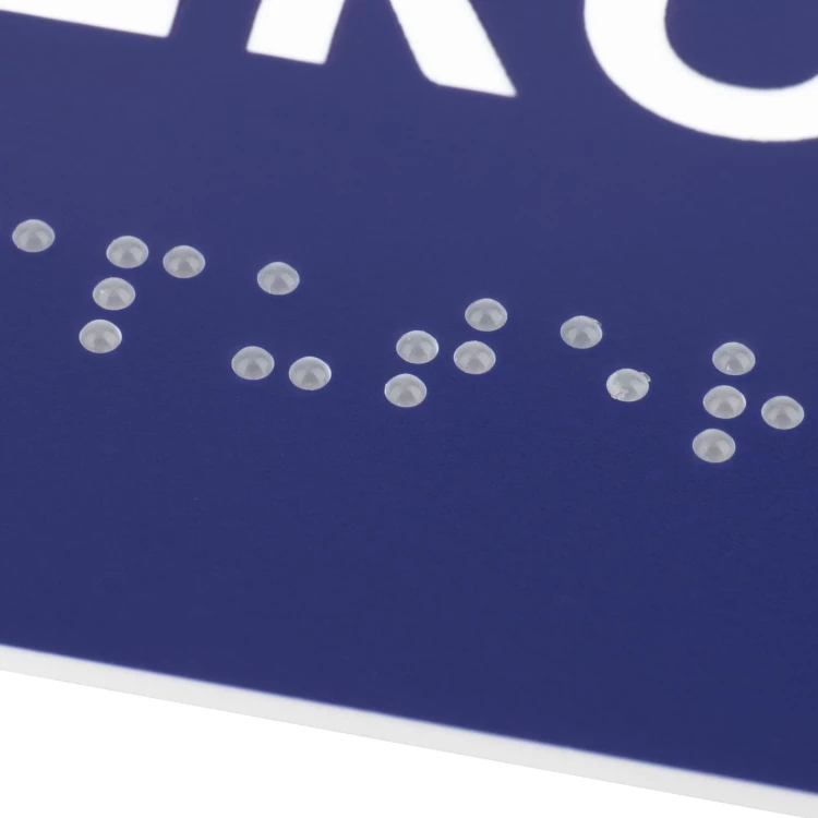 Tabliczka na drzwi toalety z laminatu grawerskiego z pismem Braille'a - wym. 200x80mm - TT054
