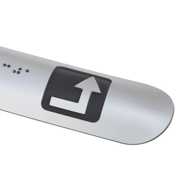 Tabliczka na poręcz z pismem Braille’a - wym. 150x36mm - exterior srebrny - TAB581