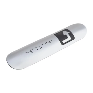 Tabliczka na poręcz z pismem Braille’a - wym. 150x36mm - exterior srebrny - TAB581