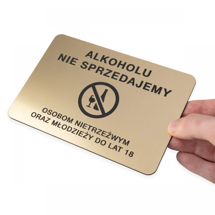 Tabliczka ostrzegawcza - alkoholu nie sprzedajemy - wym. 160x110mm - TAB486