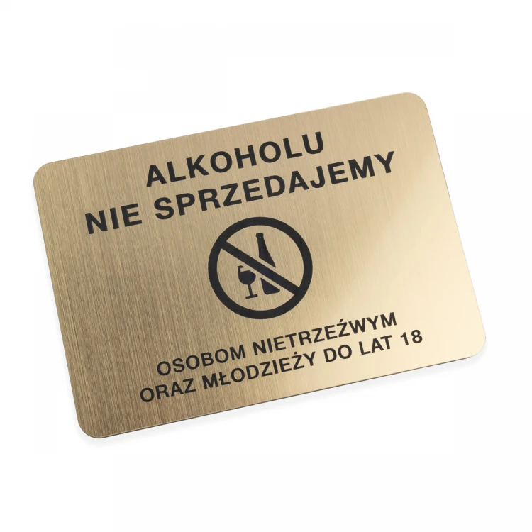 Tabliczka ostrzegawcza - alkoholu nie sprzedajemy - wym. 160x110mm - TAB486