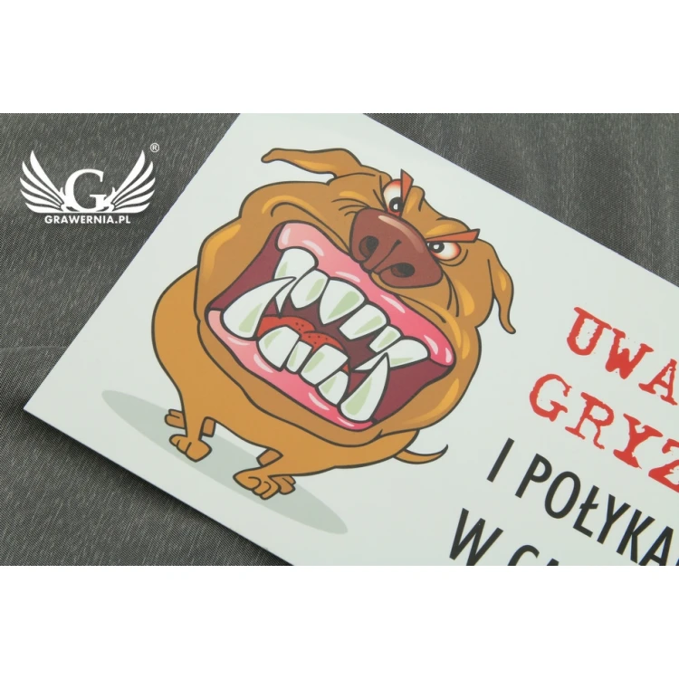 Tabliczka ostrzegawcza - zły pies -  tworzywo PCW - wym. 210x150mm - TZP002