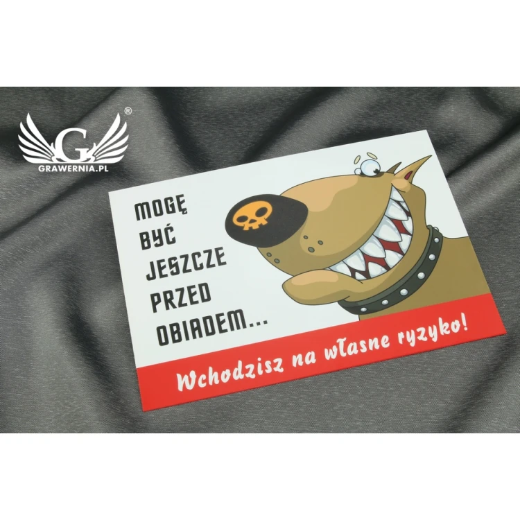 Tabliczka ostrzegawcza - tworzywo PCW - zły pies - wym. 210x150mm - TZP003