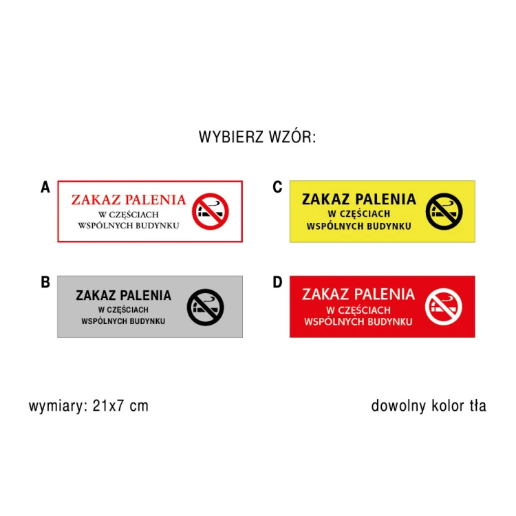 Zakaz palenia - Tabliczka ostrzegawcza wym. 210x70mm - PVC - kolorowy druk UV - TAB162