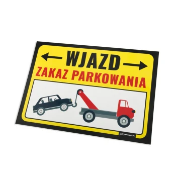 Tabliczka ostrzegawcza zakaz parkowania PVC 3mm - wym. 420x297mm (A3) - druk UV - TOZ002