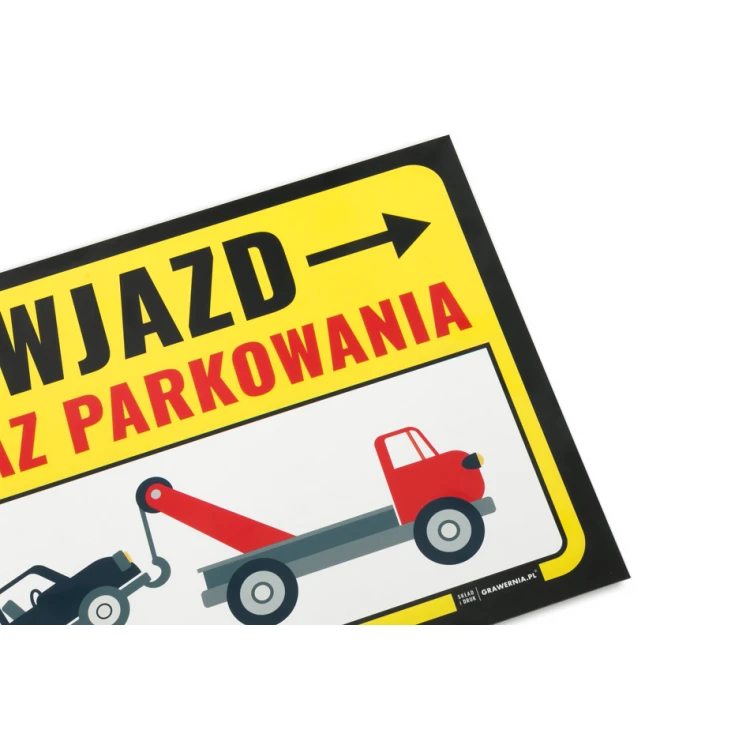 Tabliczka ostrzegawcza zakaz parkowania PVC 3mm - wym. 420x297mm (A3) - druk UV - TOZ002