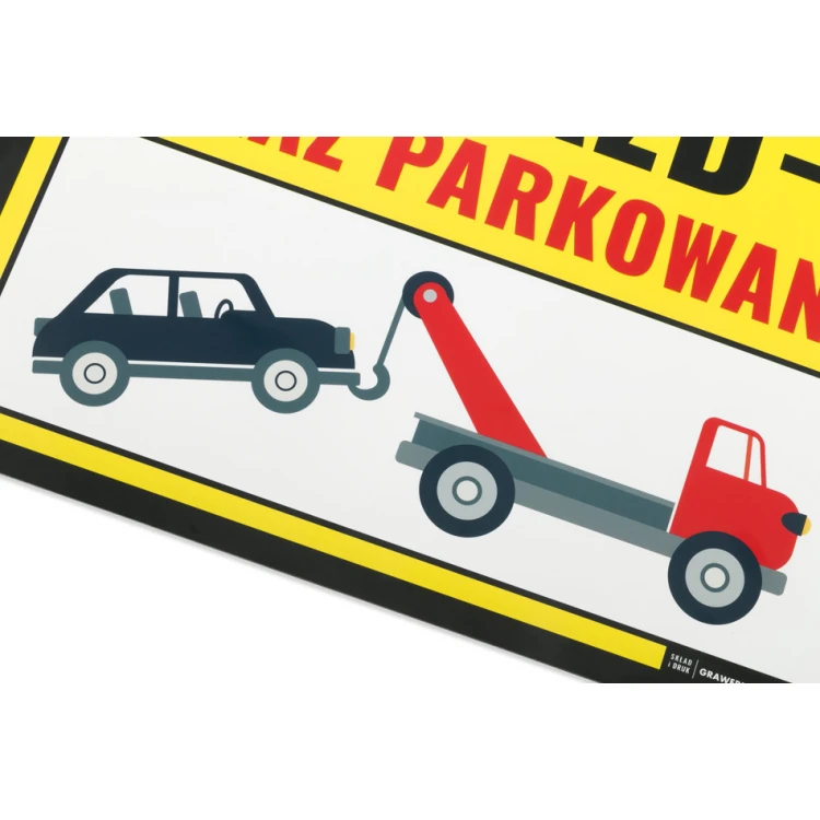 Tabliczka ostrzegawcza zakaz parkowania PVC 3mm - wym. 420x297mm (A3) - druk UV - TOZ002