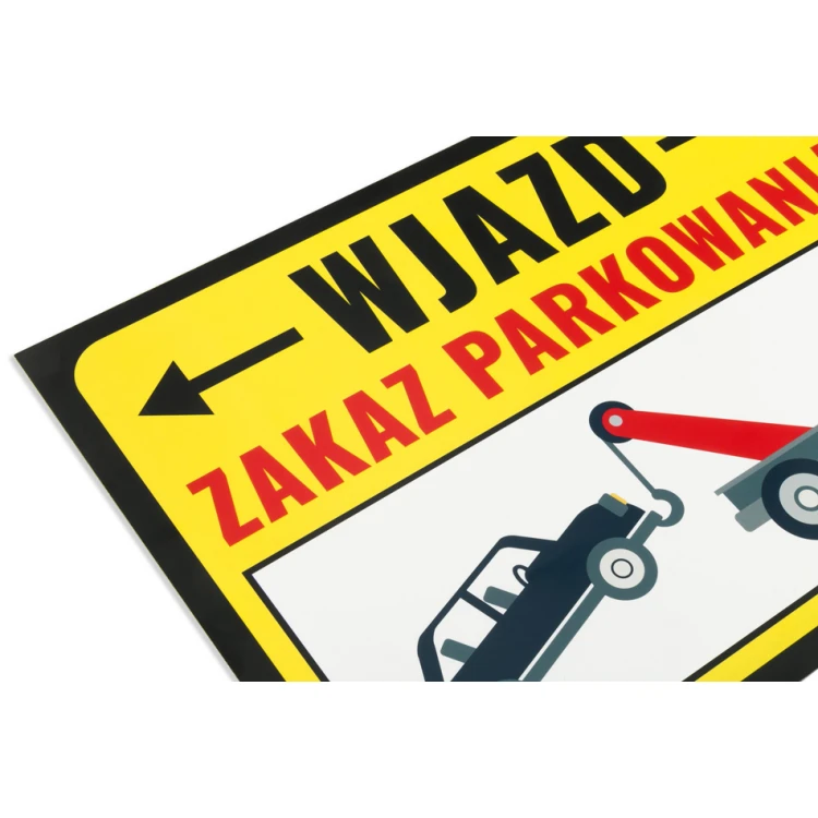 Tabliczka ostrzegawcza zakaz parkowania PVC 3mm - wym. 420x297mm (A3) - druk UV - TOZ002