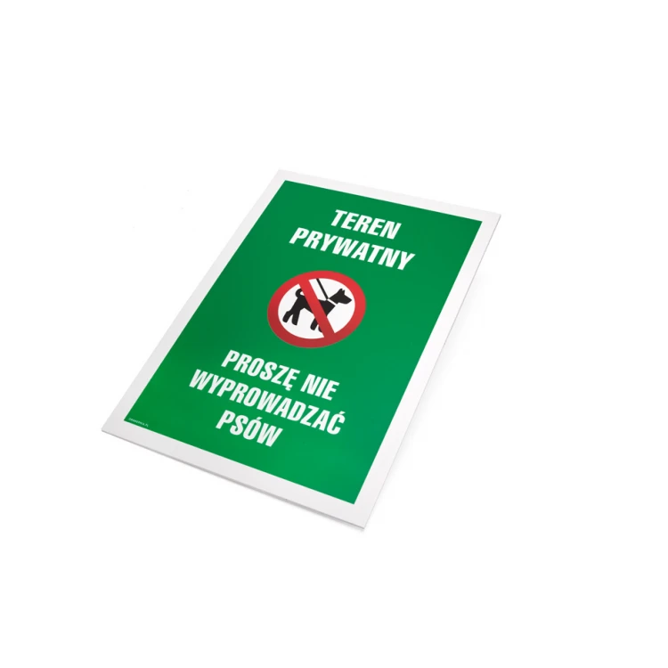Tabliczka ostrzegawcza zakaz wyprowadzania psów - wym. 250x350mm - PVC - kolorowy druk UV - TAB152