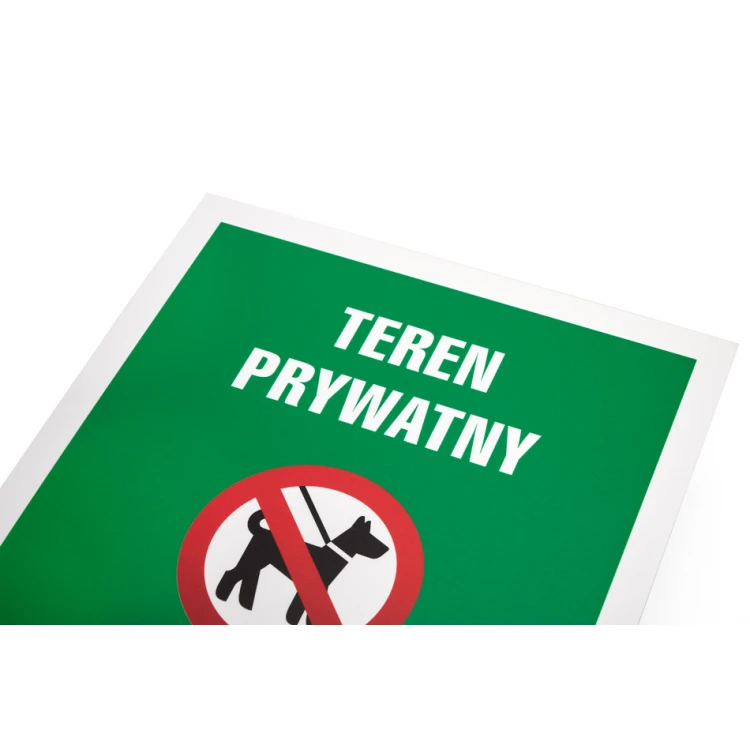 Tabliczka ostrzegawcza zakaz wyprowadzania psów - wym. 250x350mm - PVC - kolorowy druk UV - TAB152
