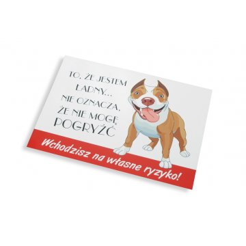 Tabliczka ostrzegawcza - zły pies - tworzywo PCW - wym. 210x150mm - TZP004