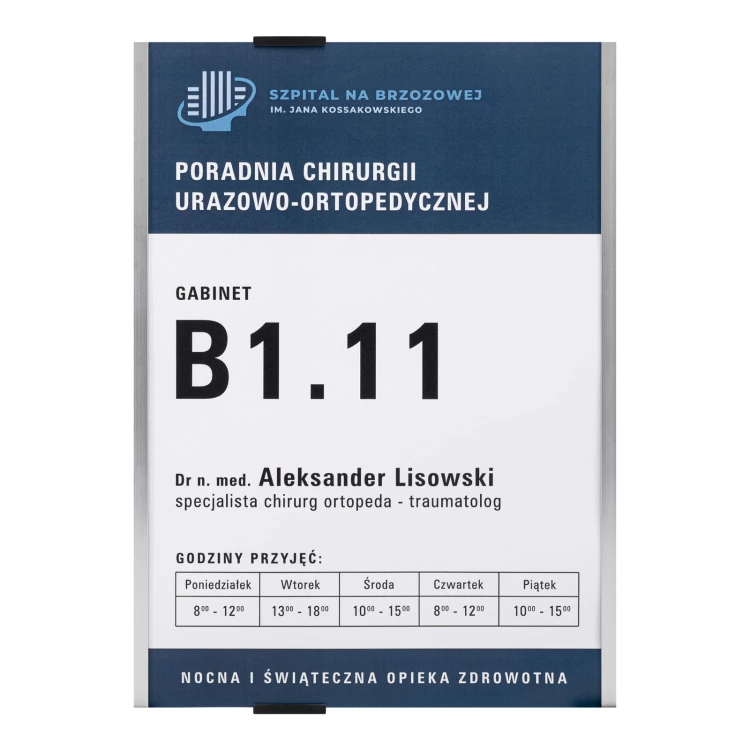 Tabliczka przydrzwiowa MIYOX - aluminium - wym. 210x297mm (format A4) - TAB654