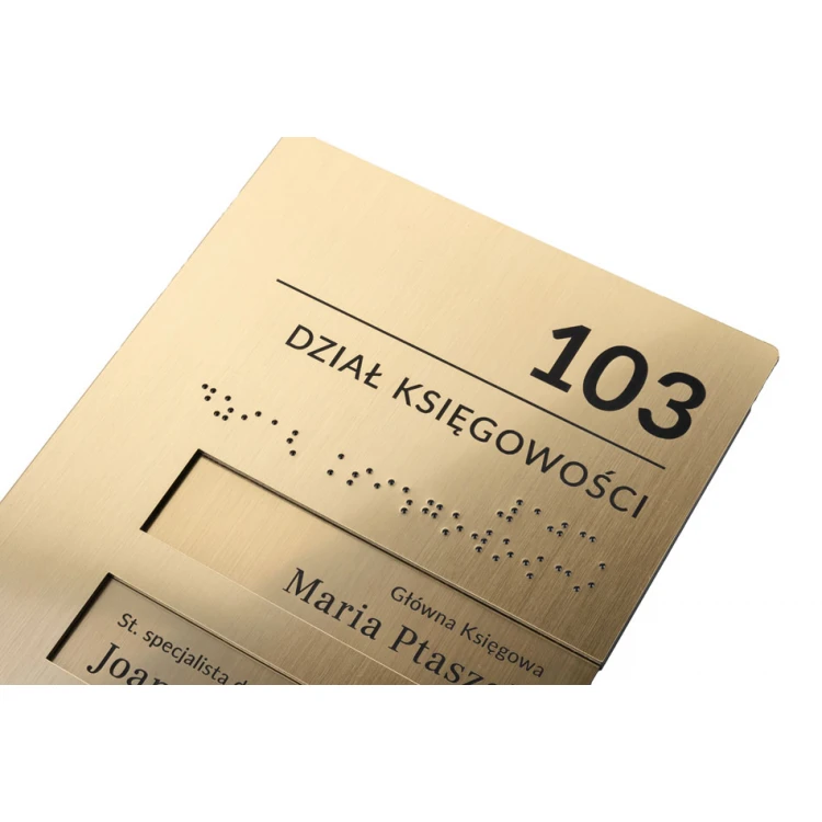 Tabliczka przydrzwiowa z wymiennymi wsuwkami i alfabetem Braille'a - wym. 148x210mm - SPD041