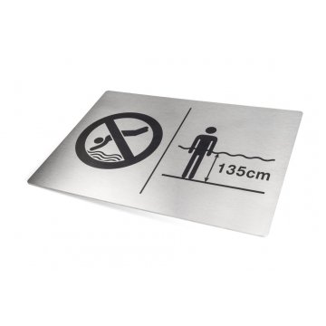Tabliczka stalowa na basen - wym. 297x210mm (A4) - TAB341