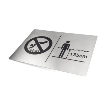 Tabliczka stalowa na basen - wym. 297x210mm (A4) - TAB341