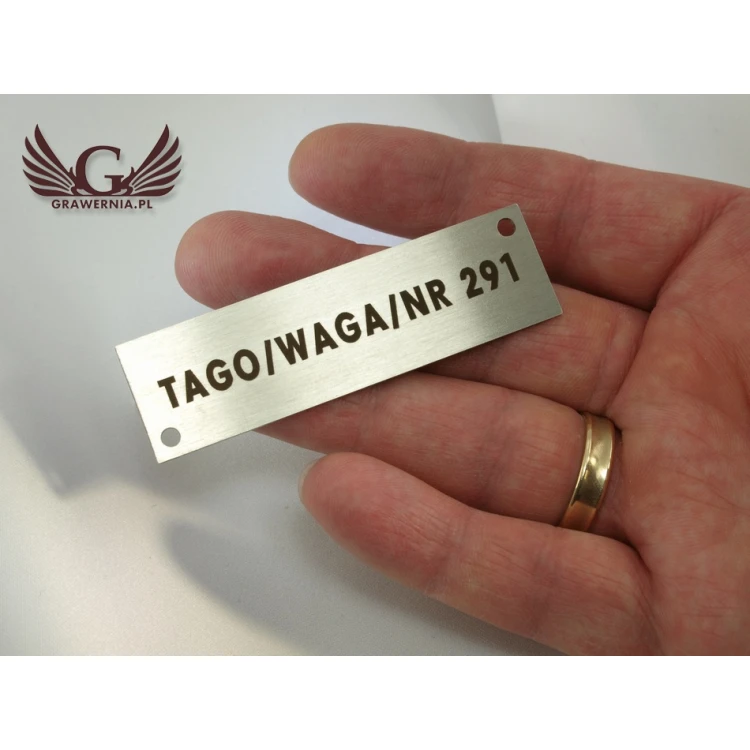 Tabliczka stalowa na produkty - wym. 70x20x1mm
