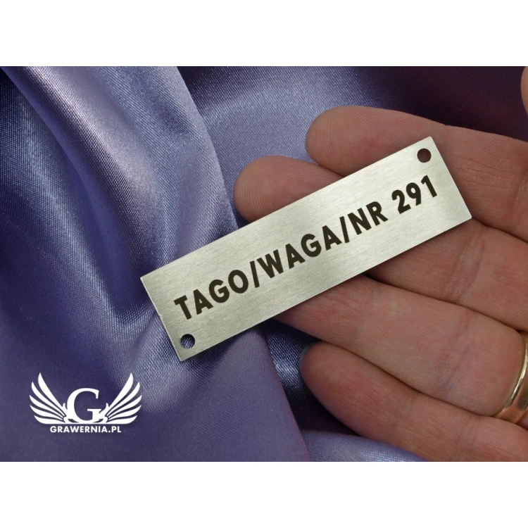 Tabliczka stalowa na produkty - wym. 70x20x1mm