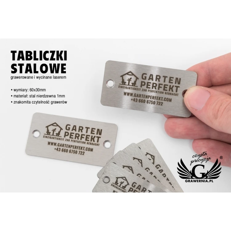 TABLICZKA stalowa na produkty - wym. 60x30x1mm - TAB077 