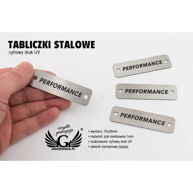 Tabliczka metalowa na produkty - wym. 70x20x1mm - TAB084