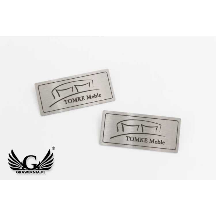 Tabliczka stalowa grawerowana na produkty - wym. 52x23x1mm - TAB087
