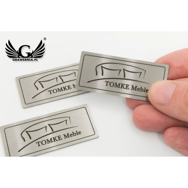 Tabliczka stalowa grawerowana na produkty - wym. 52x23x1mm - TAB087