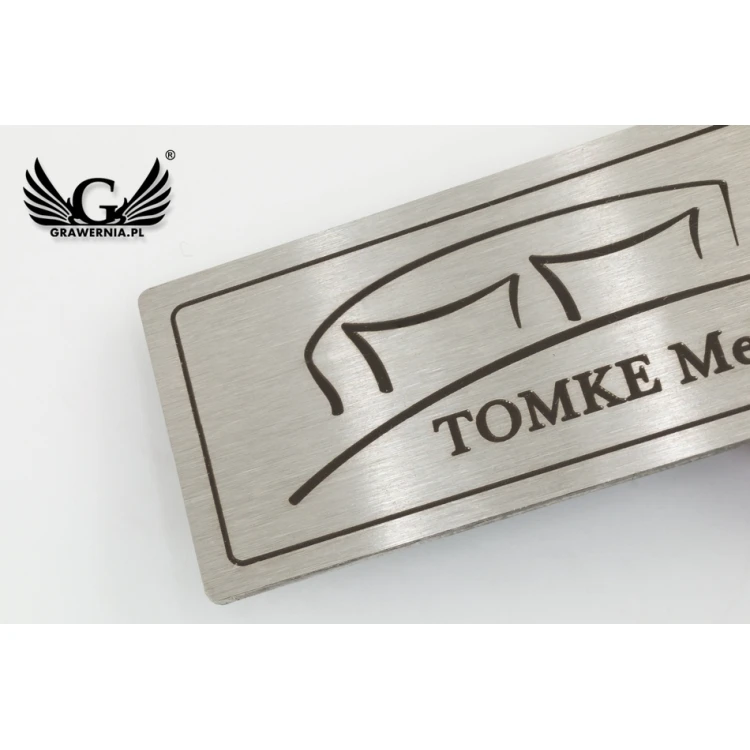Tabliczka stalowa grawerowana na produkty - wym. 52x23x1mm - TAB087