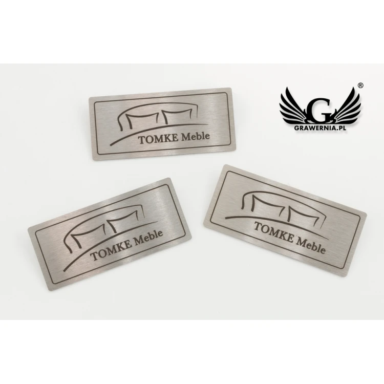 Tabliczka stalowa grawerowana na produkty - wym. 52x23x1mm - TAB087