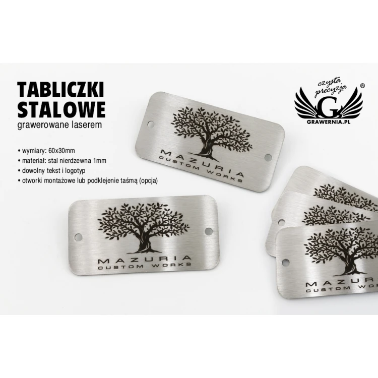 TABLICZKA stalowa na produkty - wym. 60x30x1mm - TAB096 