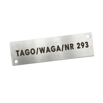 Tabliczka stalowa na produkty - wym. 70x20x1mm
