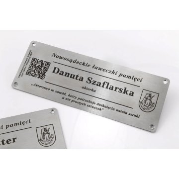 Tabliczka stalowa pamiątkowa - wym. 200x75x1mm 