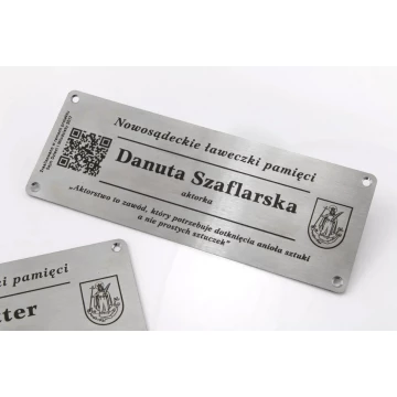 Tabliczka stalowa pamiątkowa - wym. 200x75x1mm 