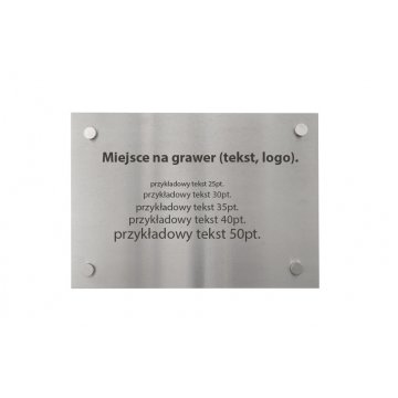 Tabliczka stalowa z dowolnym grawerem - wym. 297x210x2mm - TAB105