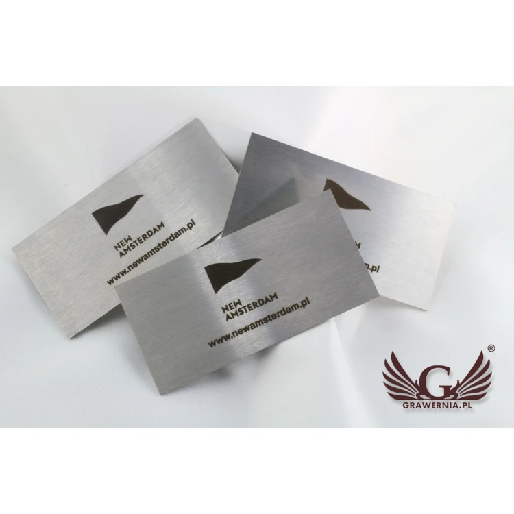 TABLICZKA STALOWA z LOGO TWOJEJ FIRMY - wym. 80x40x1mm