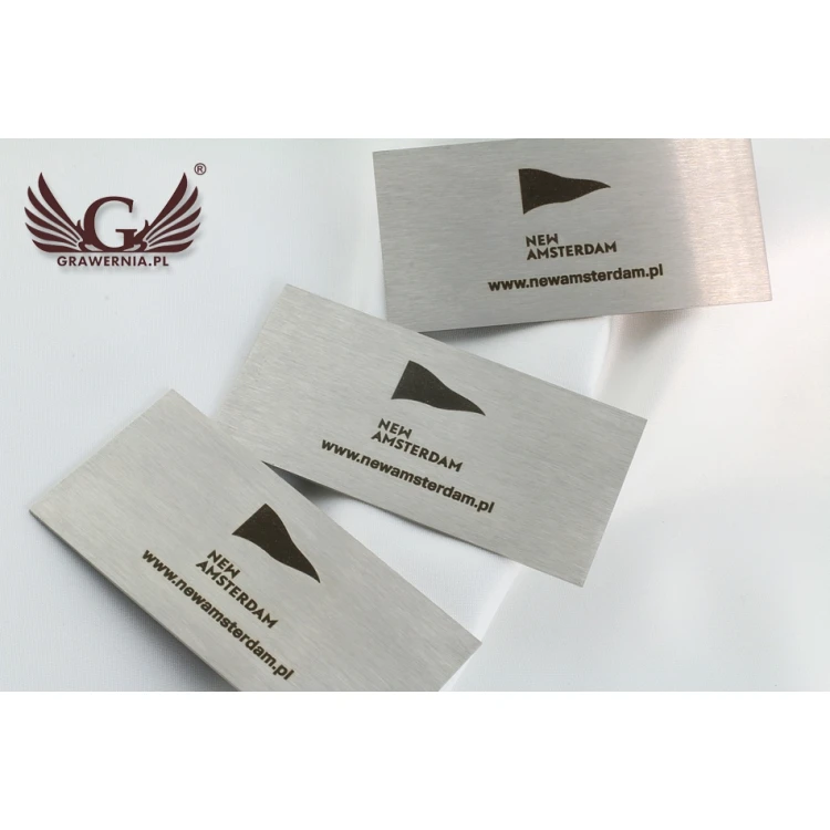TABLICZKA STALOWA z LOGO TWOJEJ FIRMY - wym. 80x40x1mm