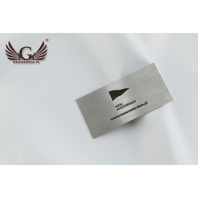 TABLICZKA STALOWA z LOGO TWOJEJ FIRMY - wym. 80x40x1mm